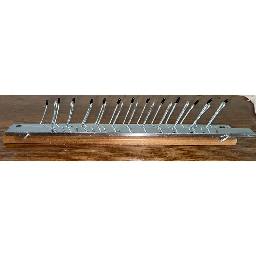 Vintage 1950's FOLDING Wall NECKTIE TIE RACK HOLDER Belts Scarves 24 HOOKS Retro